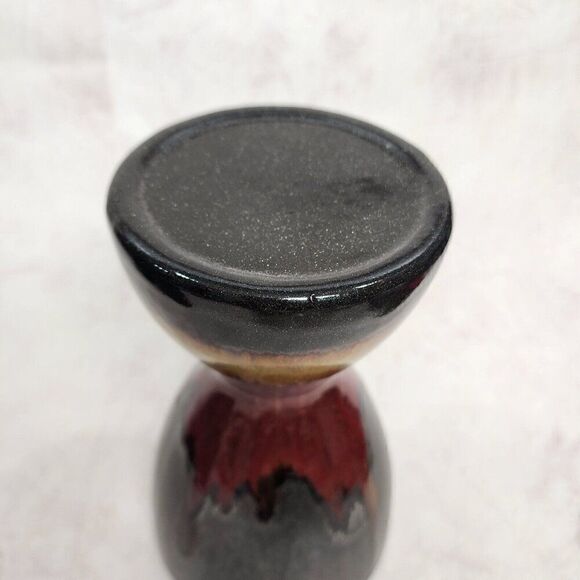 3 Pier 1 Imports 8.5"/11.5" Pillar Candle Holder Glaze Ceramic Gold Brwn Red Blk - Picture 13 of 14